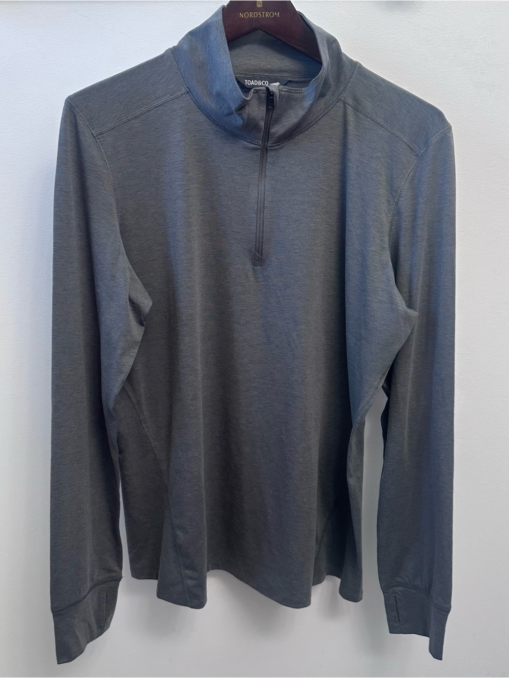 Toad&Co Swifty Jet 1/4 Zip Pullover Long Sleeve Athletic Top Gray Women's XL